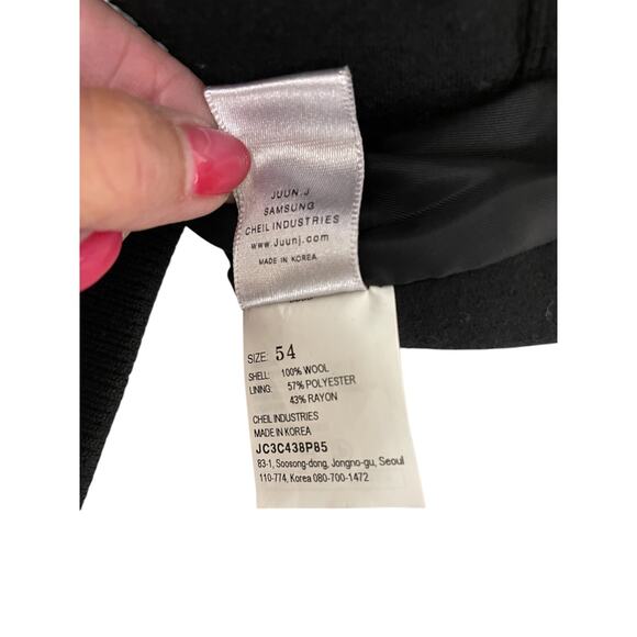 Juun J Hooded Traffic Jacket Mens Size 54 Black Wool Snap Zip Lined NWT - Picture 6 of 11